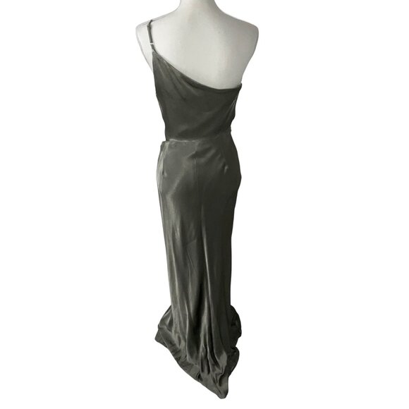 Shona Joy La Lune Asymmetrical Gathered Maxi Dress in Sage 10 New Womens Gown - Picture 6 of 14